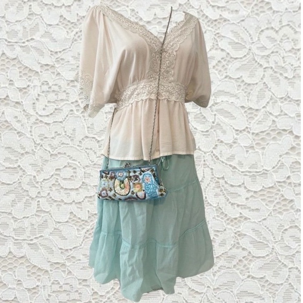 vintage y2k fairy beaded purse with thin chain strap